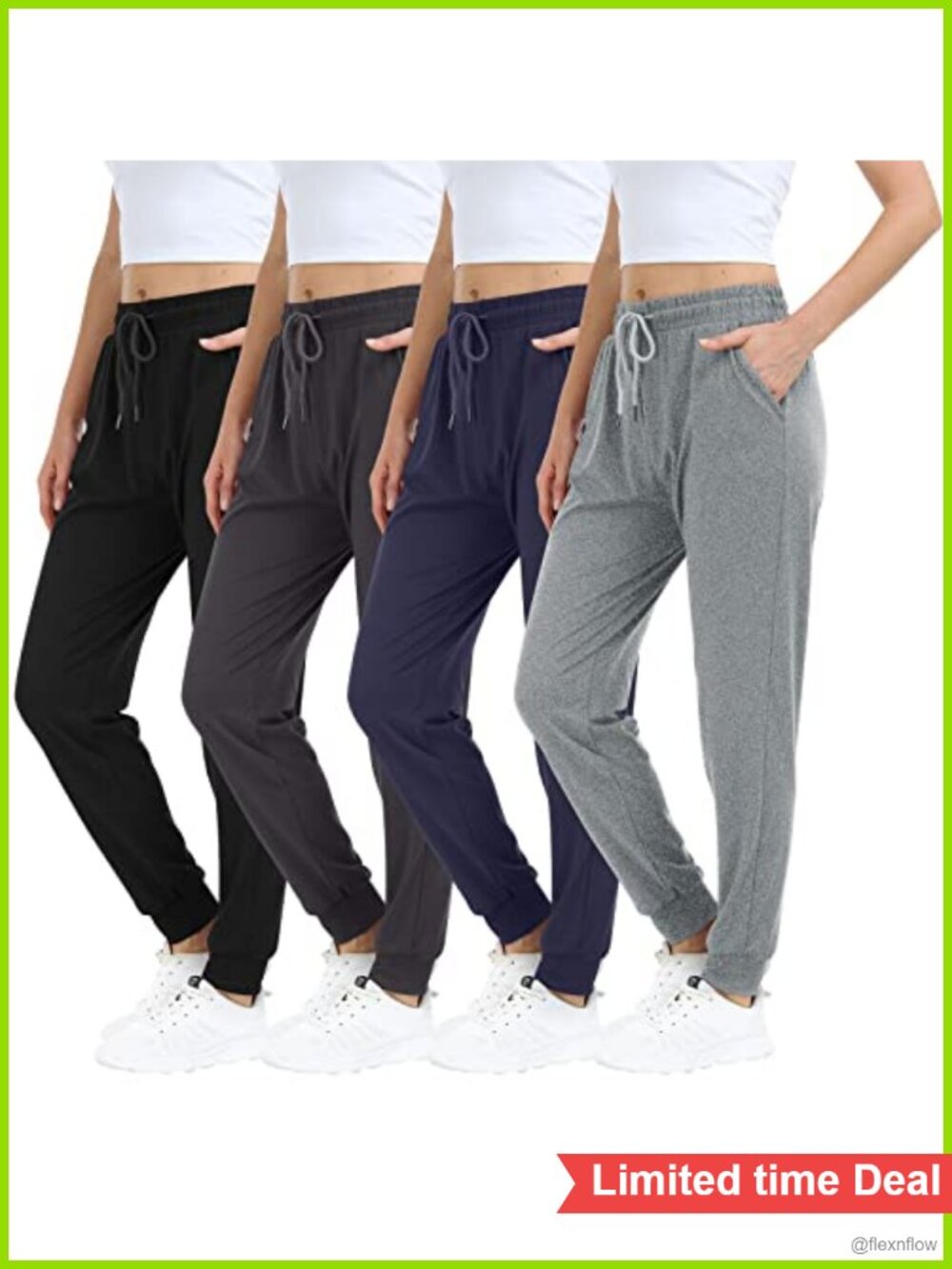 4 Pack Women Lightweight Sweatpants Joggers Soft Skin-Friendly Pants